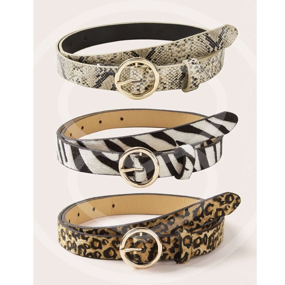 Accessories - Animal Print Belt Set